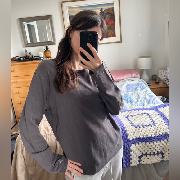 Original Penguin Grey Long Sleeve Pima Cotton Shirt Preppy Prep Unisex Large - Picture 2 of 10